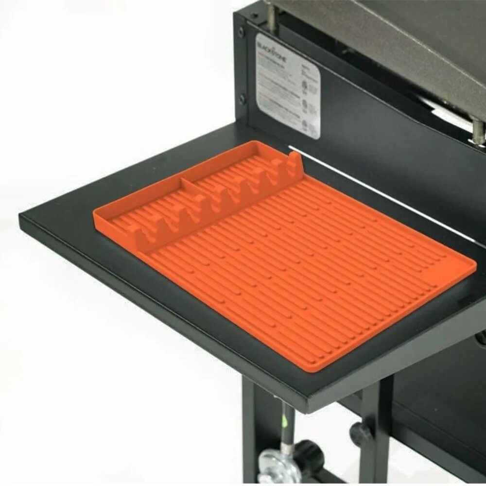 Silicone Tools Mat for Blackstone, Large Silicone Spatula Mat with Drip Pad - Picture 4 of 7